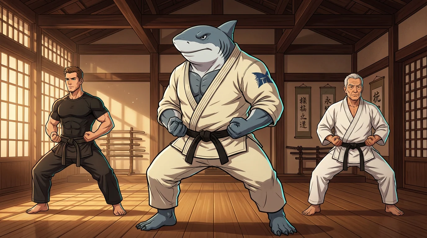 Artistas marciales de distintas edades entrenando en Sharks Academy, Narvarte